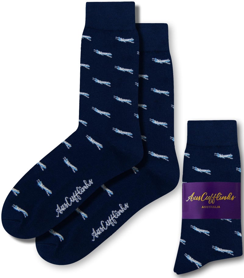 AUSCUFFLINKS Airplane Socks for Him | Gift for Pilot Captain Plane Lover | Combed Cotton Socks | Present for Work Colleague | Bday Gift for Guys (Aeroplane) - Image 1